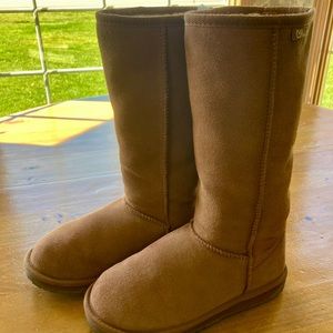 Emu Classic Long Tall Sheepskin Boots Fleece Brown Chestnut Womens Sz 6